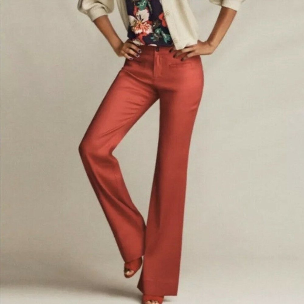 CAbi Valentine Trouser Wide Pants Linen Sz 10 NEW